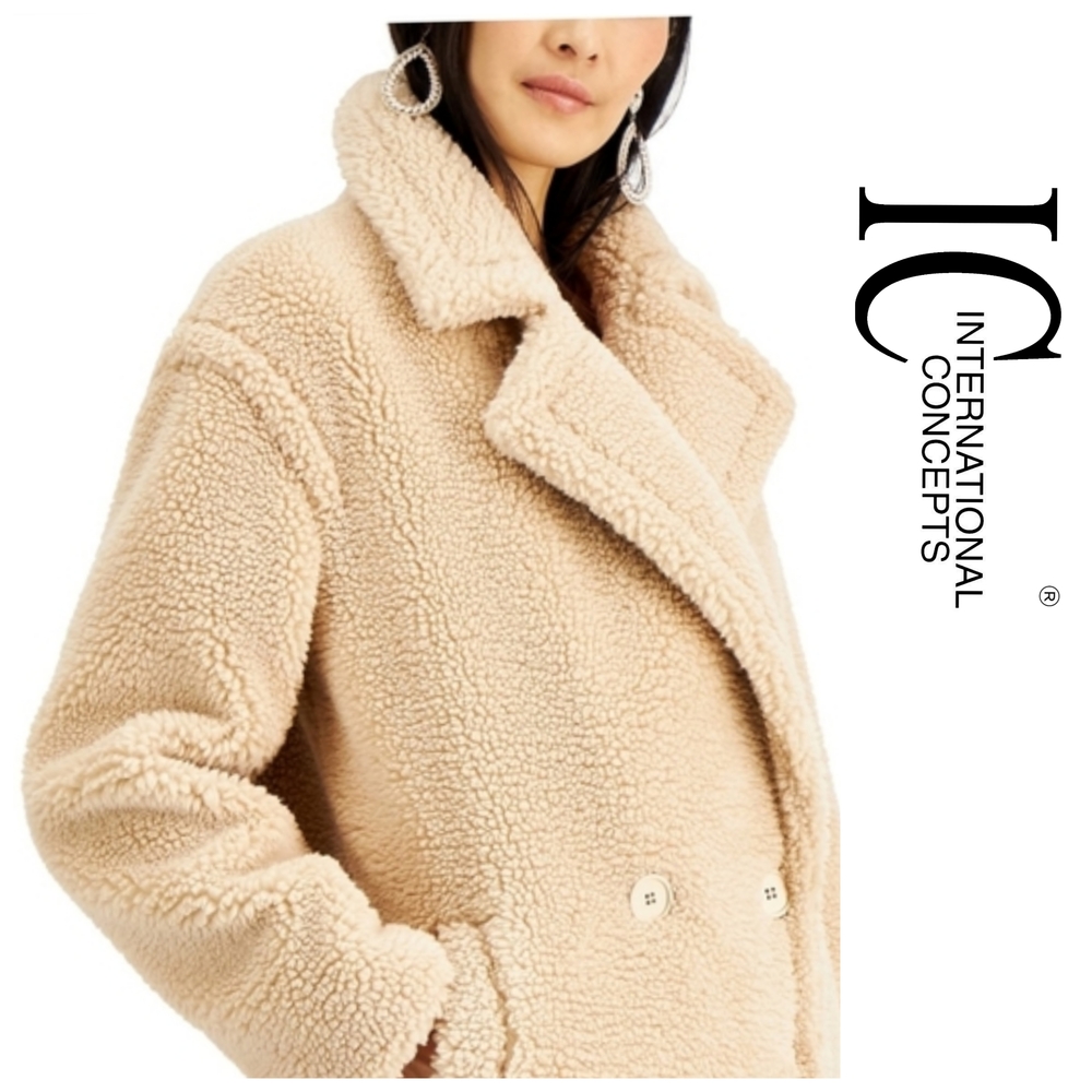 INC International Concepts | Women's Tan Teddy Jacket 💜 PRICE DROP